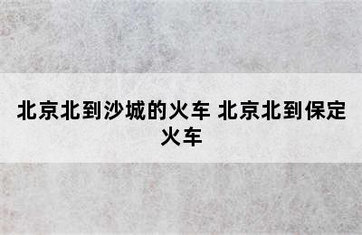 北京北到沙城的火车 北京北到保定火车